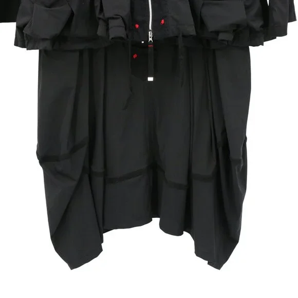 ADC Lagenlook Art to Wear Mixed Media 2 Pc Lantern Dress Jacket Set Black 12 14 - Picture 3 of 10